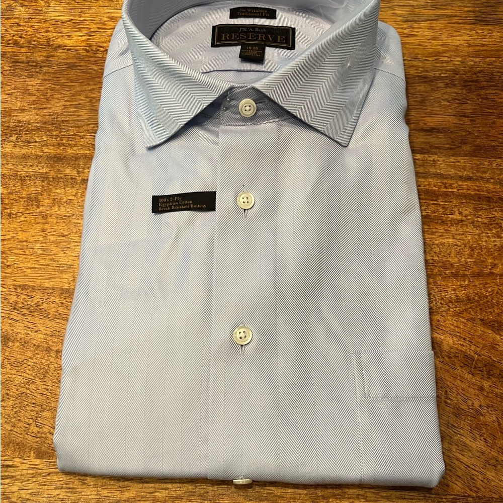 Jos. A. Bank Blue Dress Shirt Classic Spread Collar